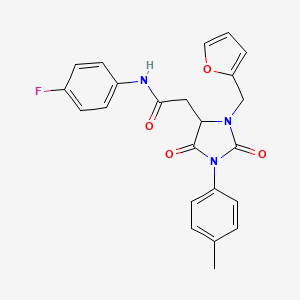 molecular formula C23H20FN3O4 B14975971 N-(4-fluorophenyl)-2-[3-(furan-2-ylmethyl)-1-(4-methylphenyl)-2,5-dioxoimidazolidin-4-yl]acetamide 