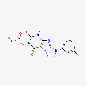 molecular formula C18H19N5O4 B14976027 methyl [1-methyl-8-(3-methylphenyl)-2,4-dioxo-1,2,4,6,7,8-hexahydro-3H-imidazo[2,1-f]purin-3-yl]acetate 