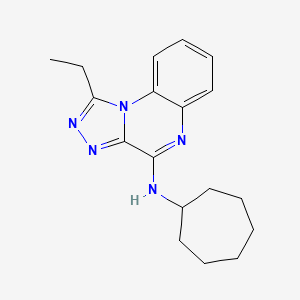 molecular formula C18H23N5 B14976100 N-cycloheptyl-1-ethyl[1,2,4]triazolo[4,3-a]quinoxalin-4-amine 