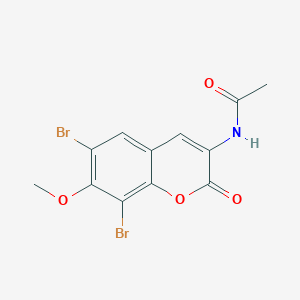 N-(6,8-Dibromo-7-methoxy-2-oxo-2H-1-benzopyran-3-yl)acetamide
