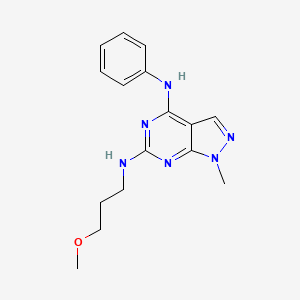 molecular formula C16H20N6O B14976112 N~6~-(3-methoxypropyl)-1-methyl-N~4~-phenyl-1H-pyrazolo[3,4-d]pyrimidine-4,6-diamine 