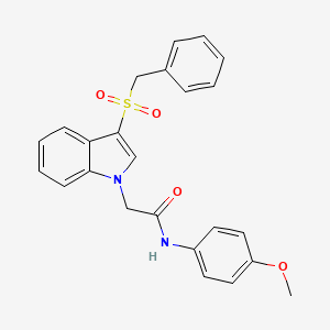 molecular formula C24H22N2O4S B14976217 N-(4-Methoxyphenyl)-2-(3-phenylmethanesulfonyl-1H-indol-1-YL)acetamide 