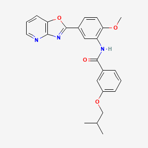 molecular formula C24H23N3O4 B14976223 N-(2-Methoxy-5-{[1,3]oxazolo[4,5-B]pyridin-2-YL}phenyl)-3-(2-methylpropoxy)benzamide 