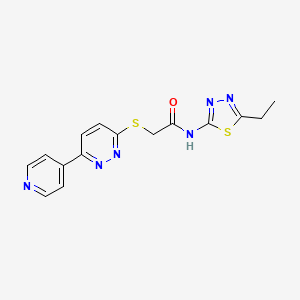 molecular formula C15H14N6OS2 B14976229 N-(5-Ethyl-1,3,4-thiadiazol-2-YL)-2-{[6-(pyridin-4-YL)pyridazin-3-YL]sulfanyl}acetamide 
