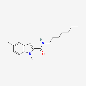 molecular formula C18H26N2O B14976330 N-heptyl-1,5-dimethyl-1H-indole-2-carboxamide 
