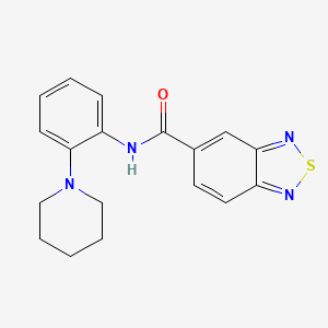 molecular formula C18H18N4OS B14976342 N-[2-(piperidin-1-yl)phenyl]-2,1,3-benzothiadiazole-5-carboxamide 