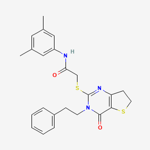 molecular formula C24H25N3O2S2 B14976414 N-(3,5-dimethylphenyl)-2-((4-oxo-3-phenethyl-3,4,6,7-tetrahydrothieno[3,2-d]pyrimidin-2-yl)thio)acetamide 