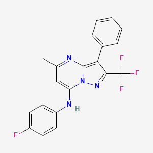 molecular formula C20H14F4N4 B14976451 N-(4-fluorophenyl)-5-methyl-3-phenyl-2-(trifluoromethyl)pyrazolo[1,5-a]pyrimidin-7-amine 
