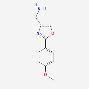 molecular formula C11H12N2O2 B1497647 C-[2-(4-METHOXY-PHENYL)-OXAZOL-4-YL]-METHYLAMINE CAS No. 885272-87-7