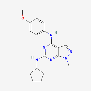 molecular formula C18H22N6O B14976492 N~6~-cyclopentyl-N~4~-(4-methoxyphenyl)-1-methyl-1H-pyrazolo[3,4-d]pyrimidine-4,6-diamine 