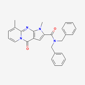 molecular formula C27H24N4O2 B14976575 N,N-dibenzyl-1,9-dimethyl-4-oxo-1,4-dihydropyrido[1,2-a]pyrrolo[2,3-d]pyrimidine-2-carboxamide 