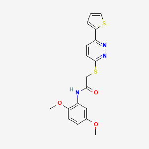 molecular formula C18H17N3O3S2 B14976596 N-(2,5-Dimethoxyphenyl)-2-{[6-(thiophen-2-YL)pyridazin-3-YL]sulfanyl}acetamide 