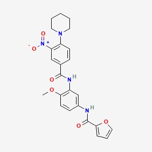 molecular formula C24H24N4O6 B14976613 N-{4-methoxy-3-[(3-nitro-4-piperidin-1-ylbenzoyl)amino]phenyl}-2-furamide 