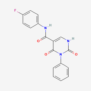 molecular formula C17H12FN3O3 B14976624 N-(4-fluorophenyl)-2,4-dioxo-3-phenyl-1,2,3,4-tetrahydropyrimidine-5-carboxamide 
