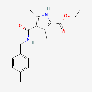molecular formula C18H22N2O3 B14976640 ethyl 3,5-dimethyl-4-((4-methylbenzyl)carbamoyl)-1H-pyrrole-2-carboxylate 