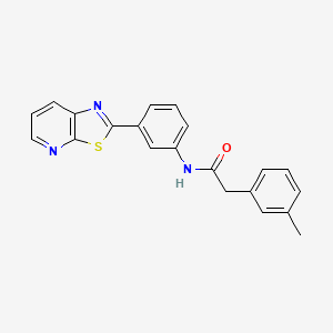 molecular formula C21H17N3OS B14976643 N-(3-(thiazolo[5,4-b]pyridin-2-yl)phenyl)-2-(m-tolyl)acetamide 