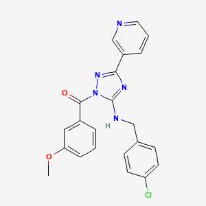 molecular formula C22H18ClN5O2 B14976662 {5-[(4-chlorobenzyl)amino]-3-(pyridin-3-yl)-1H-1,2,4-triazol-1-yl}(3-methoxyphenyl)methanone 
