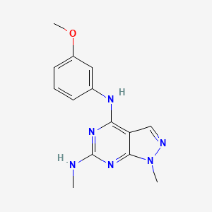 molecular formula C14H16N6O B14976666 N~4~-(3-methoxyphenyl)-N~6~,1-dimethyl-1H-pyrazolo[3,4-d]pyrimidine-4,6-diamine 