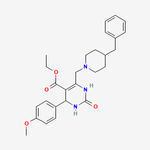 molecular formula C27H33N3O4 B14976678 Ethyl 6-[(4-benzylpiperidin-1-yl)methyl]-4-(4-methoxyphenyl)-2-oxo-1,2,3,4-tetrahydropyrimidine-5-carboxylate 