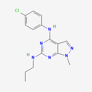 molecular formula C15H17ClN6 B14976755 N~4~-(4-chlorophenyl)-1-methyl-N~6~-propyl-1H-pyrazolo[3,4-d]pyrimidine-4,6-diamine 