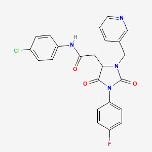 molecular formula C23H18ClFN4O3 B14976821 N-(4-chlorophenyl)-2-[1-(4-fluorophenyl)-2,5-dioxo-3-(pyridin-3-ylmethyl)imidazolidin-4-yl]acetamide 