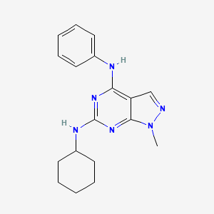 molecular formula C18H22N6 B14976842 N~6~-cyclohexyl-1-methyl-N~4~-phenyl-1H-pyrazolo[3,4-d]pyrimidine-4,6-diamine 