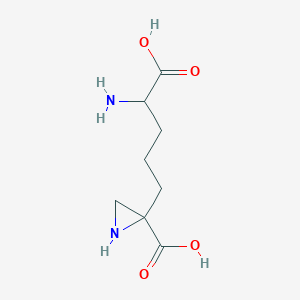 molecular formula C8H14N2O4 B149769 2-(4-Amino-4-carboxybutyl)-2-aziridinecarboxylic acid CAS No. 125509-89-9