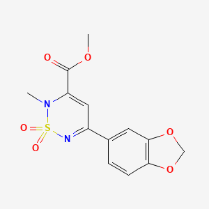 molecular formula C13H12N2O6S B14976935 methyl 5-(1,3-benzodioxol-5-yl)-2-methyl-2H-1,2,6-thiadiazine-3-carboxylate 1,1-dioxide 