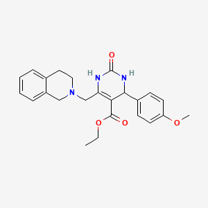 molecular formula C24H27N3O4 B14976961 ethyl 6-(3,4-dihydroisoquinolin-2(1H)-ylmethyl)-4-(4-methoxyphenyl)-2-oxo-1,2,3,4-tetrahydropyrimidine-5-carboxylate 