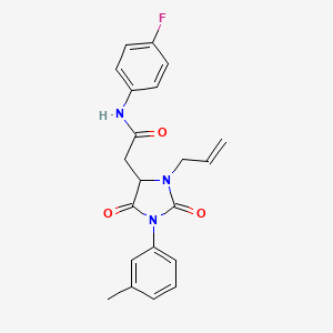 molecular formula C21H20FN3O3 B14976972 N-(4-fluorophenyl)-2-[1-(3-methylphenyl)-2,5-dioxo-3-(prop-2-en-1-yl)imidazolidin-4-yl]acetamide 