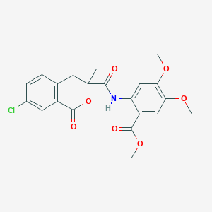 molecular formula C21H20ClNO7 B14976995 methyl 2-{[(7-chloro-3-methyl-1-oxo-3,4-dihydro-1H-isochromen-3-yl)carbonyl]amino}-4,5-dimethoxybenzoate 
