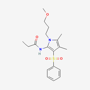 molecular formula C19H26N2O4S B14977053 N-[1-(3-methoxypropyl)-4,5-dimethyl-3-(phenylsulfonyl)-1H-pyrrol-2-yl]propanamide 