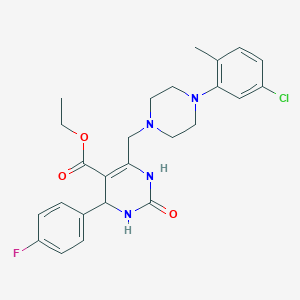 molecular formula C25H28ClFN4O3 B14977081 Ethyl 6-{[4-(5-chloro-2-methylphenyl)piperazin-1-yl]methyl}-4-(4-fluorophenyl)-2-oxo-1,2,3,4-tetrahydropyrimidine-5-carboxylate 
