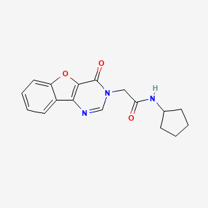 molecular formula C17H17N3O3 B14977248 N-cyclopentyl-2-(4-oxobenzofuro[3,2-d]pyrimidin-3(4H)-yl)acetamide 
