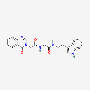 molecular formula C22H21N5O3 B14977392 N-(2-{[2-(1H-indol-3-yl)ethyl]amino}-2-oxoethyl)-2-[4-oxo-3(4H)-quinazolinyl]acetamide 