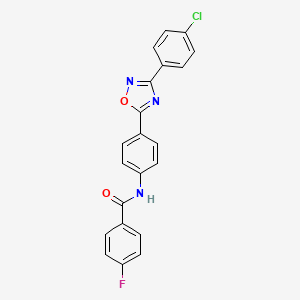 molecular formula C21H13ClFN3O2 B14977596 N-{4-[3-(4-chlorophenyl)-1,2,4-oxadiazol-5-yl]phenyl}-4-fluorobenzamide 