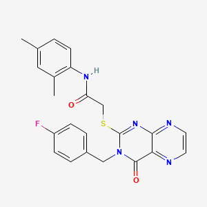 molecular formula C23H20FN5O2S B14977676 N-(2,4-dimethylphenyl)-2-({3-[(4-fluorophenyl)methyl]-4-oxo-3,4-dihydropteridin-2-yl}sulfanyl)acetamide 