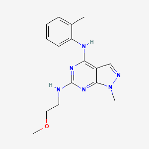 molecular formula C16H20N6O B14977732 N~6~-(2-methoxyethyl)-1-methyl-N~4~-(2-methylphenyl)-1H-pyrazolo[3,4-d]pyrimidine-4,6-diamine 