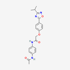 molecular formula C21H22N4O4 B14977745 N-[4-(acetylamino)phenyl]-2-{4-[3-(propan-2-yl)-1,2,4-oxadiazol-5-yl]phenoxy}acetamide 