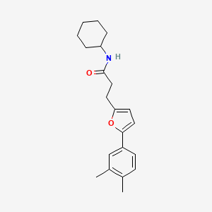 molecular formula C21H27NO2 B14977772 N-cyclohexyl-3-[5-(3,4-dimethylphenyl)furan-2-yl]propanamide 