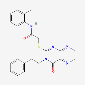 molecular formula C23H21N5O2S B14977836 N-(2-methylphenyl)-2-{[4-oxo-3-(2-phenylethyl)-3,4-dihydropteridin-2-yl]sulfanyl}acetamide 
