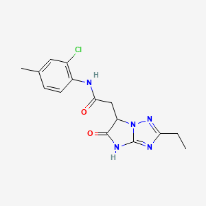 molecular formula C15H16ClN5O2 B14977972 N-(2-chloro-4-methylphenyl)-2-(2-ethyl-5-oxo-5,6-dihydro-4H-imidazo[1,2-b][1,2,4]triazol-6-yl)acetamide 