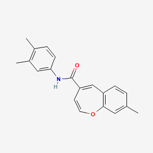 molecular formula C20H19NO2 B14977985 N-(3,4-dimethylphenyl)-8-methyl-1-benzoxepine-4-carboxamide 