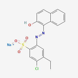 molecular formula C18H14ClN2NaO4S B1497800 Benzenesulfonic acid, 5-chloro-4-ethyl-2-[(2-hydroxy-1-naphthalenyl)azo]-, monosodium salt CAS No. 63467-26-5