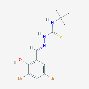 molecular formula C12H15Br2N3OS B1497804 N1-(tert-butyl)-2-(3,5-dibromo-2-hydroxybenzylidene)hydrazine-1-carbothioamide CAS No. 218457-53-5