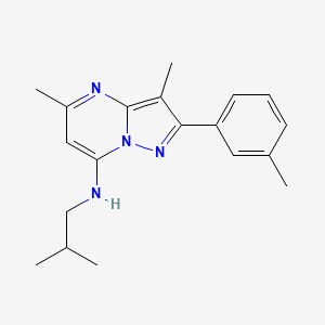 molecular formula C19H24N4 B14978106 N-isobutyl-3,5-dimethyl-2-(3-methylphenyl)pyrazolo[1,5-a]pyrimidin-7-amine 