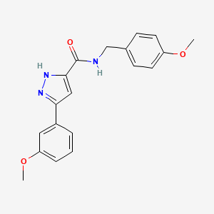 molecular formula C19H19N3O3 B14978224 N-(4-methoxybenzyl)-5-(3-methoxyphenyl)-1H-pyrazole-3-carboxamide 