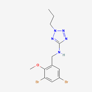 molecular formula C12H15Br2N5O B14978275 N-(3,5-dibromo-2-methoxybenzyl)-2-propyl-2H-tetrazol-5-amine 