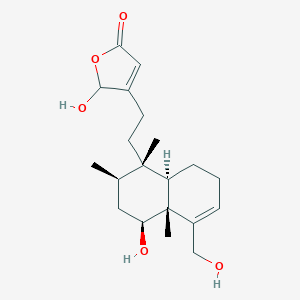 molecular formula C20H30O5 B149783 3-[2-[(1S,2R,4S,4Ar,8aR)-4-hydroxy-5-(hydroxymethyl)-1,2,4a-trimethyl-2,3,4,7,8,8a-hexahydronaphthalen-1-yl]ethyl]-2-hydroxy-2H-furan-5-one CAS No. 1017233-48-5
