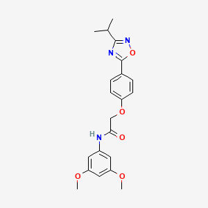 molecular formula C21H23N3O5 B14978485 N-(3,5-dimethoxyphenyl)-2-{4-[3-(propan-2-yl)-1,2,4-oxadiazol-5-yl]phenoxy}acetamide 